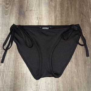 Bishop Fireball Solid Black String Bikini Bottoms Size Large